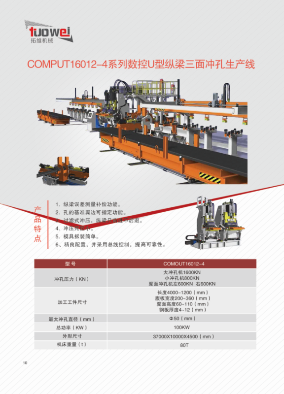 山東拓維機械制造有限公司，汽車大梁沖，汽車小梁沖，鋼模板沖孔，鋼模板加工設備，汽車橫梁沖，數控平板沖孔機，中厚板數控沖床，數控沖鉆復合機，汽車縱梁沖，縱梁自動化生產線，中厚板沖割復合機，平地機刀片沖鉆生產線